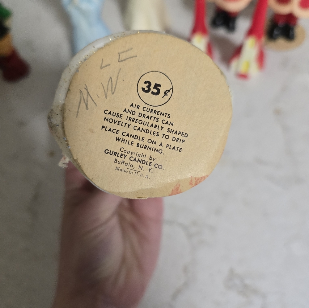 Collection Of Vintage Gurley Christmas Candles Santas Carollers Churches Angels - Picture 7 of 10